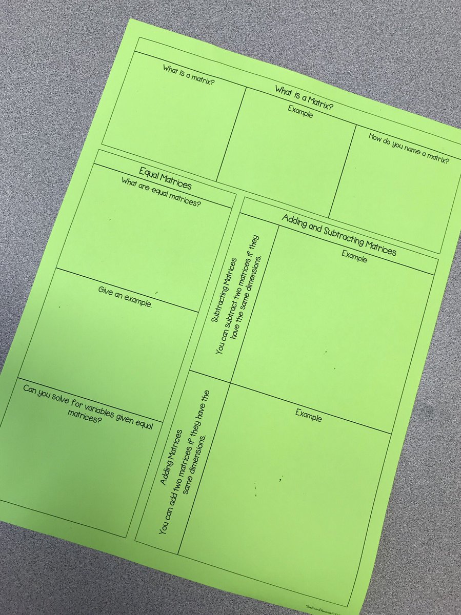 emilycnestor's tweet photo. CoTeaching with @johnnie_jh today in Precal! Using @nearpod and a foldable whole group and then using #namepickers and #groupmakers to practice. #matrices #dlpcoaching #exceptional #coachgoals https://t.co/eHLT6ICuFA