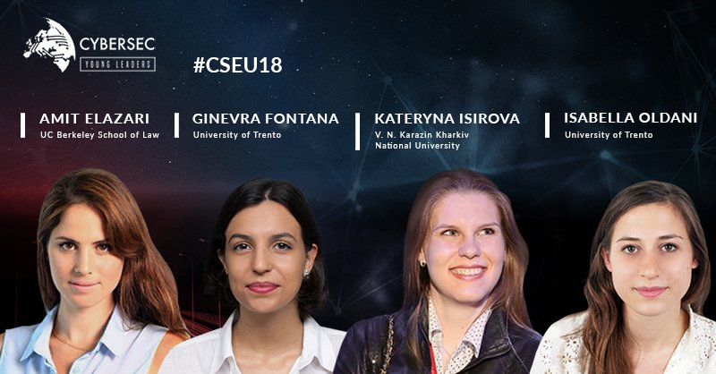IKosciuszki's tweet photo. @AmitElazari, @ginevra_fontana, Kateryna Isirova oraz Isabella Oldani zwyciężyły w CYBERSEC Young Leaders! Otrzymają bilety VIP na #CSEU18, wezmą udział w panelu Young Leaders Looking Ahead, a ich artykuły znajdą się w #ECJournal. 
https://t.co/gfhXyQz2fC https://t.co/zVYIkqQ0Rd