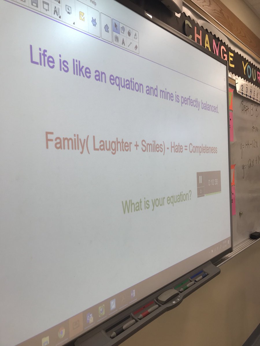 MrsElliottMath's tweet image. Lucy from The Miscalculations of Lightning Girl said “Life is like an equation and mine is perfectly balanced”.  Writing our equations in RTI! #sms_wildcats