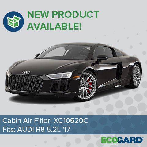 ecogard's tweet photo. NEW IN STOCK!⠀⠀⠀⠀
⠀⠀
Cabin Air Filter – XC10620C. Fits: #Audi #R8 5.2L '17 #audination #luxurycar #beauty #R8nation #sportscar #germancar #rims #audi2017 #stancenation #instacars #instapic #carstagram #carsofinstagram #drive #driven #mondaymotivation #morningmotivation https://t.co/GKkIHdAumL
