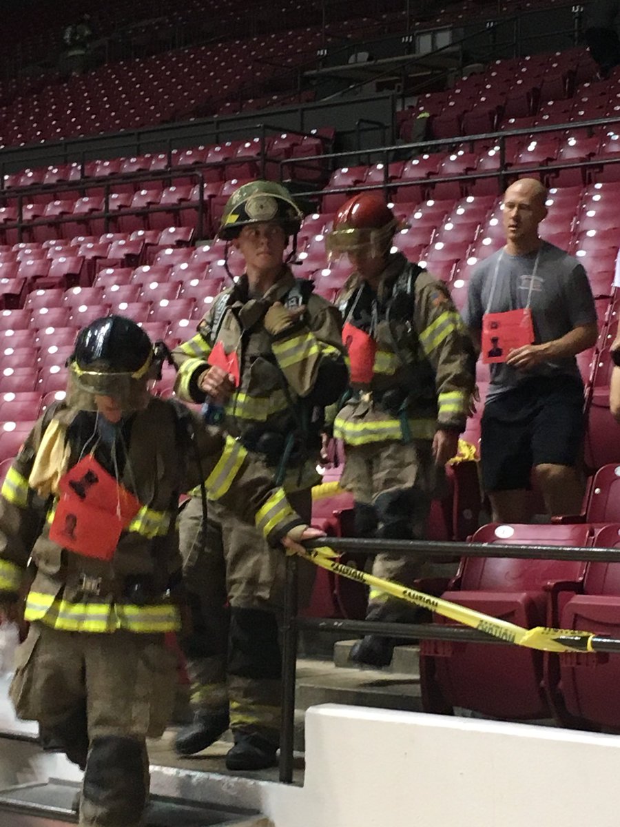 T_Town_Fire's tweet photo. Today several first responders participated in the 9/11 Memorial Stair Climb. They climbed the equivalent of 110 stories of the World Trade Center and represented the 343 firefighters, 60 law enforcement, and 8 EMS who were killed that day, September 11, 2001.  #neverforget https://t.co/35G82H6Fo8
