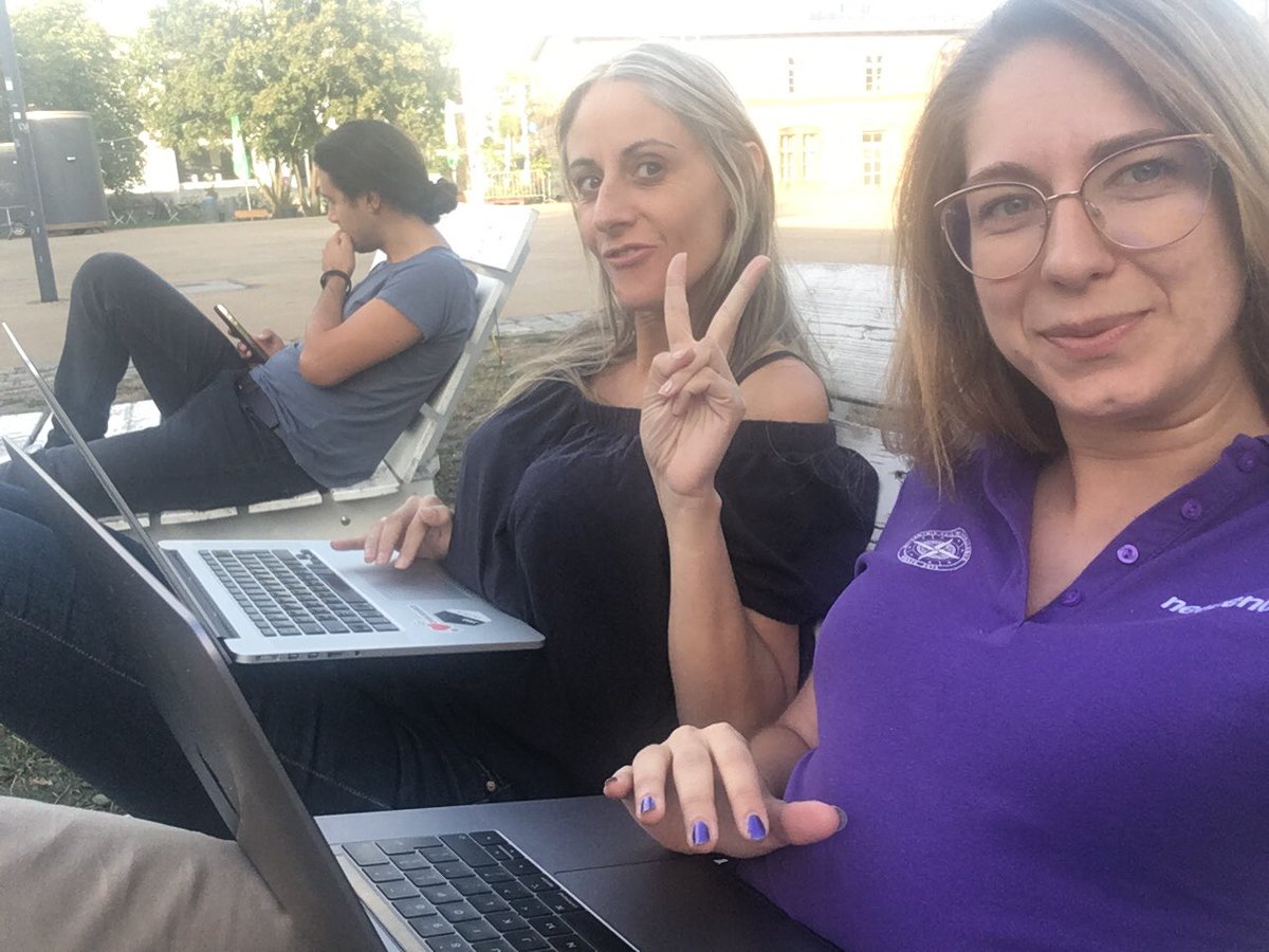 InesAkrap's tweet photo. Spontaneous pair programmin’ session with @AnfibiaCreativa at @adaptto #workhard #deadlines #womenintech #cssmadness #developerlife https://t.co/89w79g1PyN