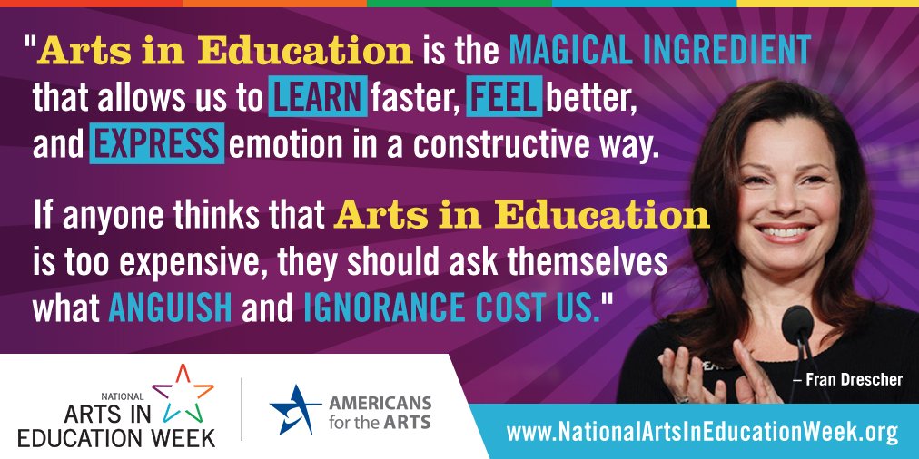 Thank you <a href="/frandrescher/">Fran Drescher</a> ❤️ for your passionate belief in the power of arts education! #ArtsEdWeek #BecauseOfArtsEd