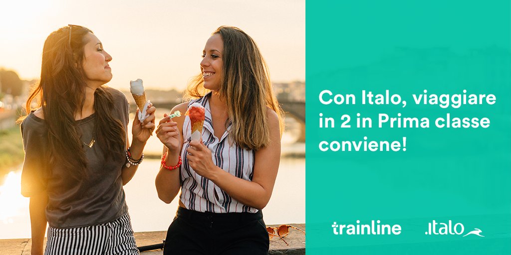 📣 OFFERTA <a href="/ItaloTreno/">Italo Treno</a> 📣
Con #PromoPrima, se effettui una prenotazione per 2 persone in ambiente Prima risparmi il 30%. Cosa aspetti? bit.ly/Promoprima