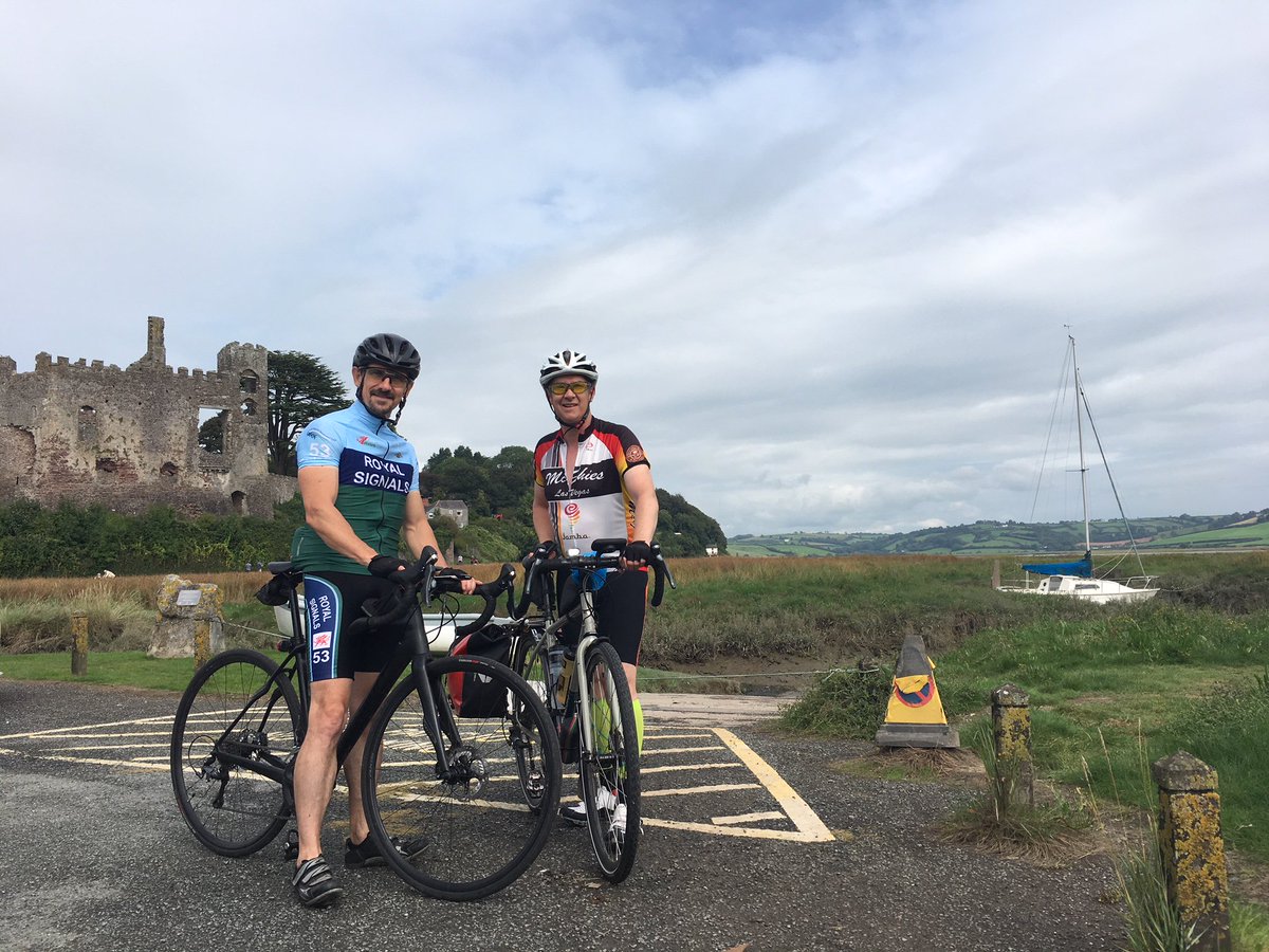 Day 2 of 12: <a href="/PervadeJohn/">John Davies MBE PhD FCIIS</a> tags along for some of today's long ride across South Wales sporting the new 53 Signals Squadron @pumdegtri cycling kit sponsored by <a href="/CyberWales/">CyberWales</a> members. Riding for <a href="/air_ambulance/">Wales Air Ambulance Charity</a>  justgiving.com/Chris-Rob-Arou… … and <a href="/BloodBikesWales/">Blood Bikes Wales</a> justgiving.com/fundraising/Ch…