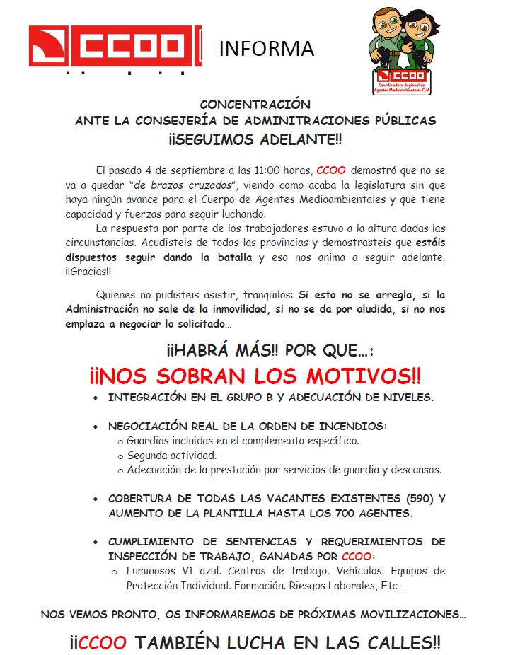 CCOOAgentesJCCM's tweet image. Hoy hace1⃣semana d la concentración en Toledo x el bloqueo🔒al q Arroyo tiene sometido al Cuerpo d #AgentesMedioambientales,esperamos q reaccione a tiempo,sino le va a tocar a otrxs solucionar el conflicto q ha generado
Esperamos pronta respuesta a nuestro📝

#CCOOseMueve y tú⁉