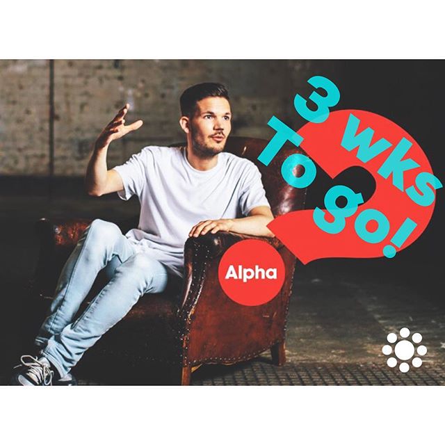 Three weeks to go till alpha starts!!!
Get pumped!!! #tryalpha