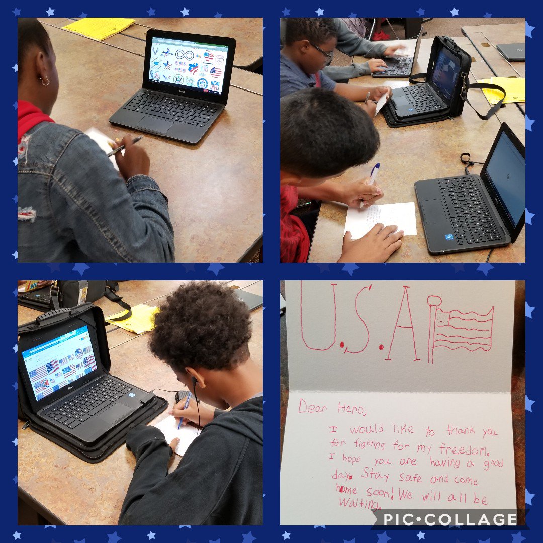 In remembrance of all those we lost on that fateful September day in 2001, my students are each writing a thank you card to an American soldier today. @cuca_supt @chaix_mike #weshallnotforget