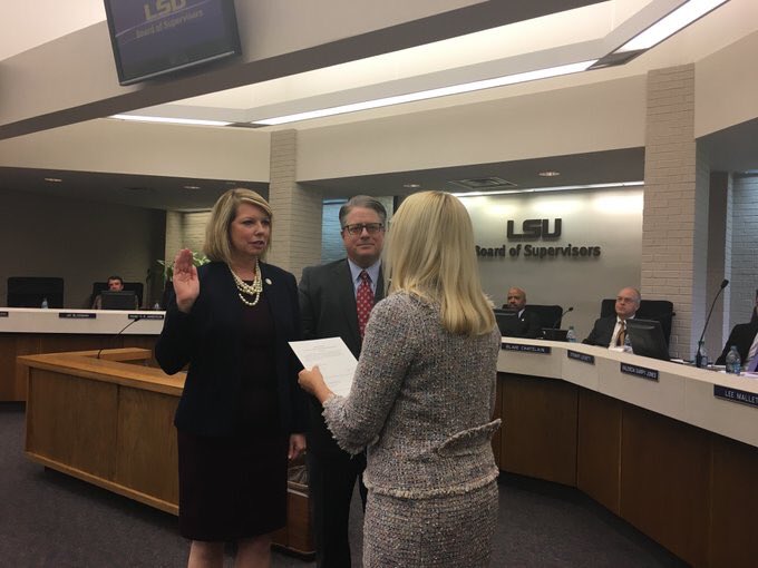 I have been unanimously voted Chair-Elect of the <a href="/LSU/">LSU</a> Board of Supervisors. This is an incredibly humbling honor. Thank you to the Honorable Candyce Perret for being there to administer the oath of office. #GeauxTigers