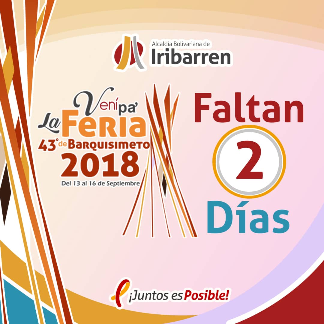 comunidadvalleI's tweet photo. Solo Faltan 2 Días!!!!! para que empiecen las ferias de nuestra hermosa Ciudad Barquisimeto😁🎉🎊 https://t.co/93SZMq1FEK