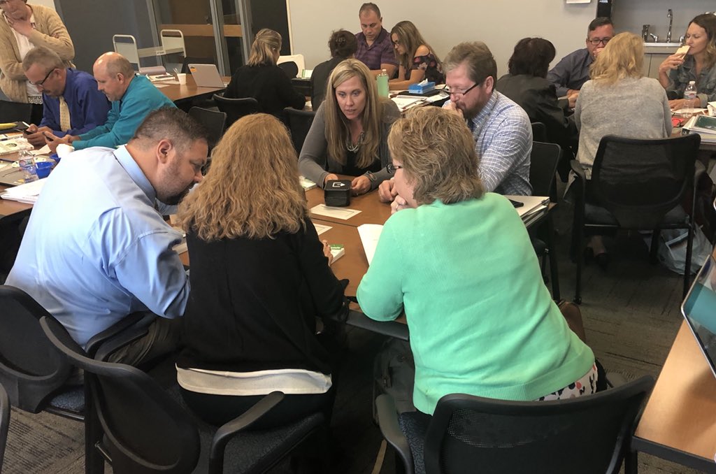 Influencer book study kickoff with #RCAS principals - escape room style. Thanks Lindsey Ruml for leading this exercise! #RCASForward #RCASLeads