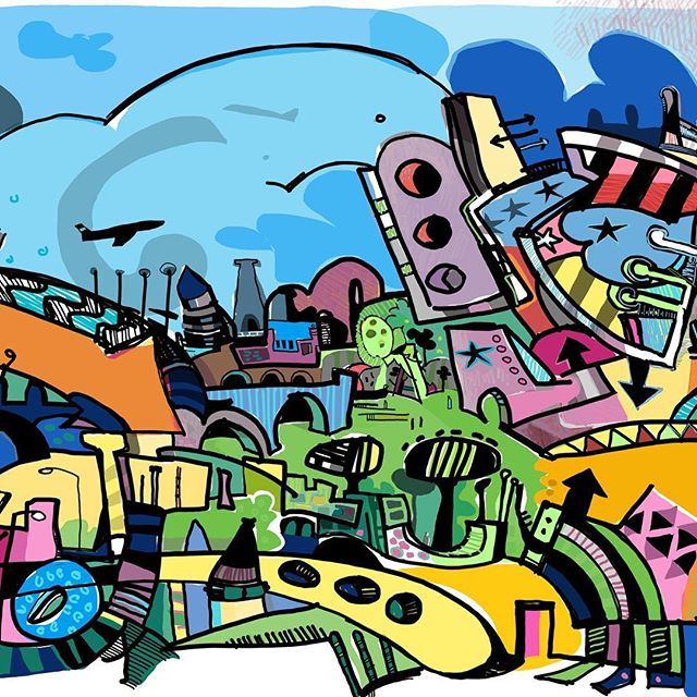jgrauel's tweet photo. detail of “Texture of Time in Flight” #ipad #painting #mural soon to be installed at #concourseA #gate4 - paying homage to #clt #textile and #nascar #heritage @asccharlotte @cltairport @conceptsapp •
•
•
#airplanes #digitalart #originalart #bluest… https://t.co/t0k3DPXlcd https://t.co/n9fYDBFeOP