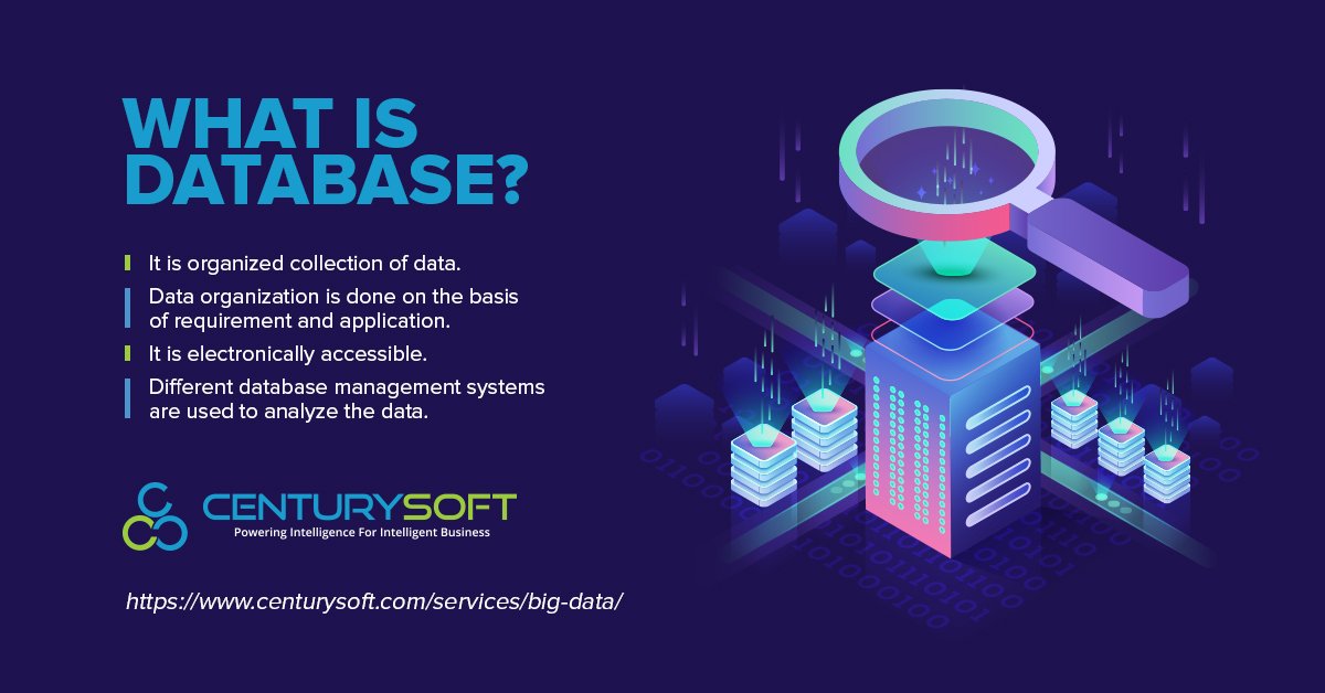 CenturysoftPL's tweet photo. #Data is now becoming as important as currency.Proper data storage is important to transform raw data into a business asset. Today, let’s discuss  what is #Database. #Centurysoft
#DataManagement #BigDataServices #DataConsultants
https://t.co/zGZS4LmCax https://t.co/FGYUxD3ljW