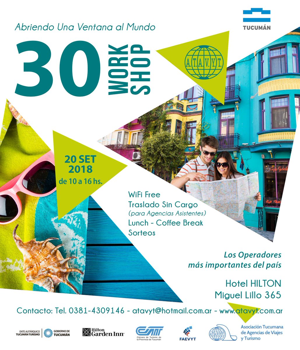 Recordá que si tenes una Agencia en el Norte, tenes traslado free a nuestro WORKSHOP. Comunicate!!!!
atavyt@hotmail.com.ar