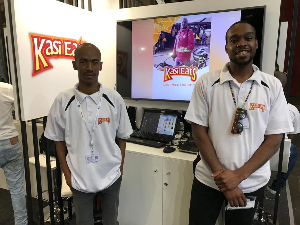 FNBSA's tweet image. SMMEs at #ITUWorld - @KasiEats wants to be an Uber of the townships with job-creating scooter deliveries that match farm supply with local restaurant demand #smartHelp #ITUinSA18 #FNBBusiness