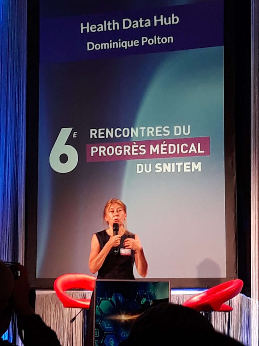 Dominique Polton, présidente de l'#INDS et copilote du #healthdatahub présente aux #RPM2018 du @Snitem Elle doit rendre un rapport d'ici la fin du mois sur la meilleure façon d'utiliser et exploiter les #données de #santé en France (données du #SNDS + données cliniques)