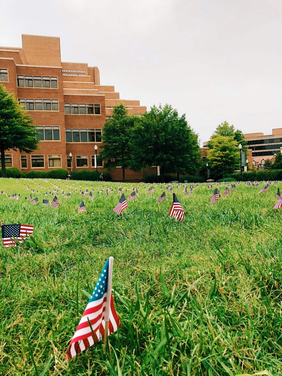 A powerful tribute in front of Humanities this morning for all those who were lost on September 11. 🇺🇸 #neverforget