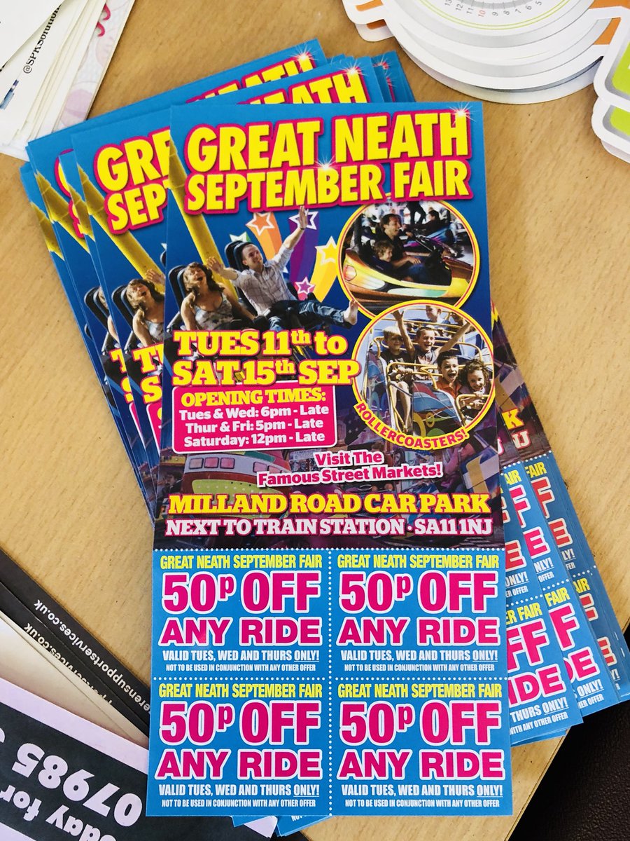 extremerideuk's tweet photo. It’s the #great #neathfair &amp; #streetmarket this week at Milland Road Car Park @NPTCouncil Keep an eye out for the #discount #vouchers in your local shops @NeathTCM Hope everyone enjoys their local #neath #funfair https://t.co/IKW49XznPU