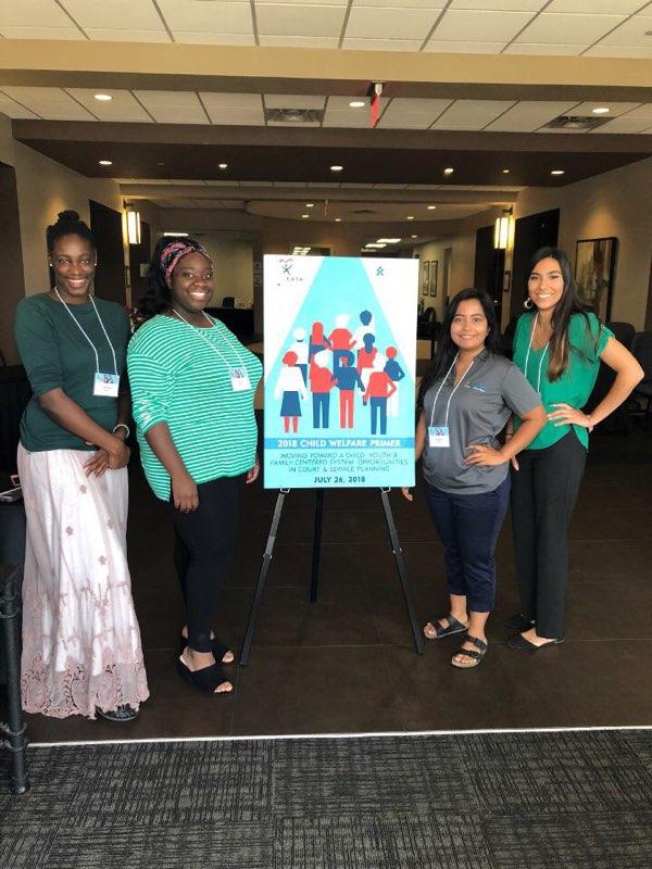 UNTHPS's tweet photo. #DYK: Over the summer, #UNTPUSH presented at the @ER4Texas statewide conference to tell their stories about postsecondary success as Texas #FosterAlumni. They also spoke at the @TexasCASA Child Welfare Primer. More on PUSH: https://t.co/DjuT75p6BR https://t.co/LbKmeybN8p