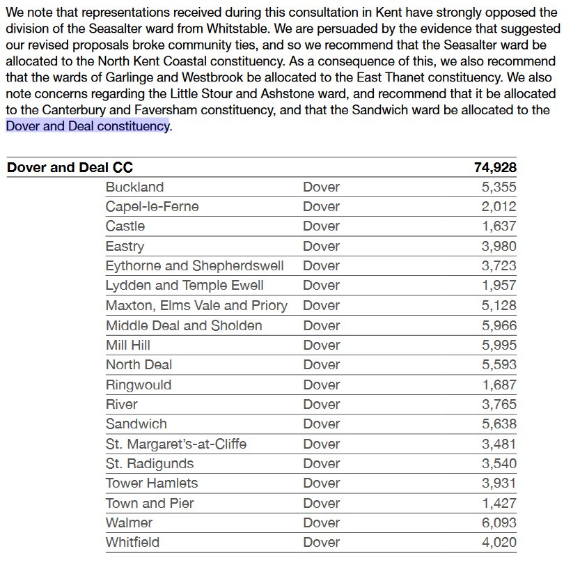 Deal_Town's tweet image. FINAL recommendations from @BCE2018 have been presented to Parliament to rename the Dover Constituency to 'Dover &amp;amp; DEAL' and include Sandwich ward #2018boundaryreview