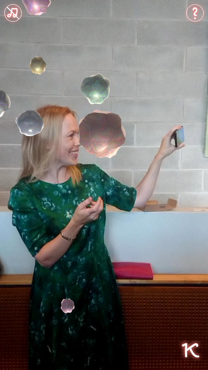 INAR_fin's tweet image. AR for art! Download Kairos2 from playstore to see real time data as particles fly around us. Wonderful art by Josefina Nelimarkka. #art #addedreality #smallparticles #inar