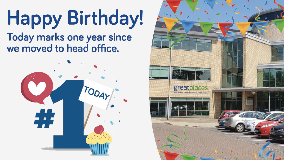 MyGreatPlace's tweet photo. Today Great Places is celebrating one year since we moved to our new head office! https://t.co/RJperycssI