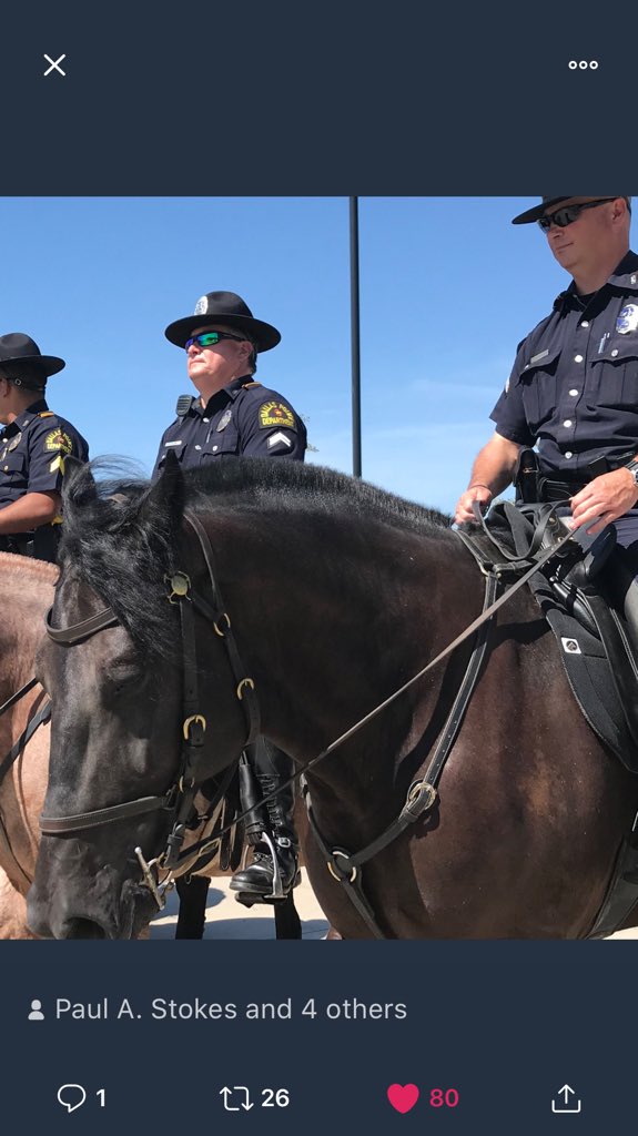 celticokie's tweet photo. Hubs works his day off for #protest w/shameful insults for thx,off at 1030p,has blow out coming home,doesn't sleep til 2a,up at 7a to fight the good fight again. #copslife #hero #DallasPolice #mounted @r in pic #GodProtectThem 🙏🚓🐎 https://t.co/555BsYc871
