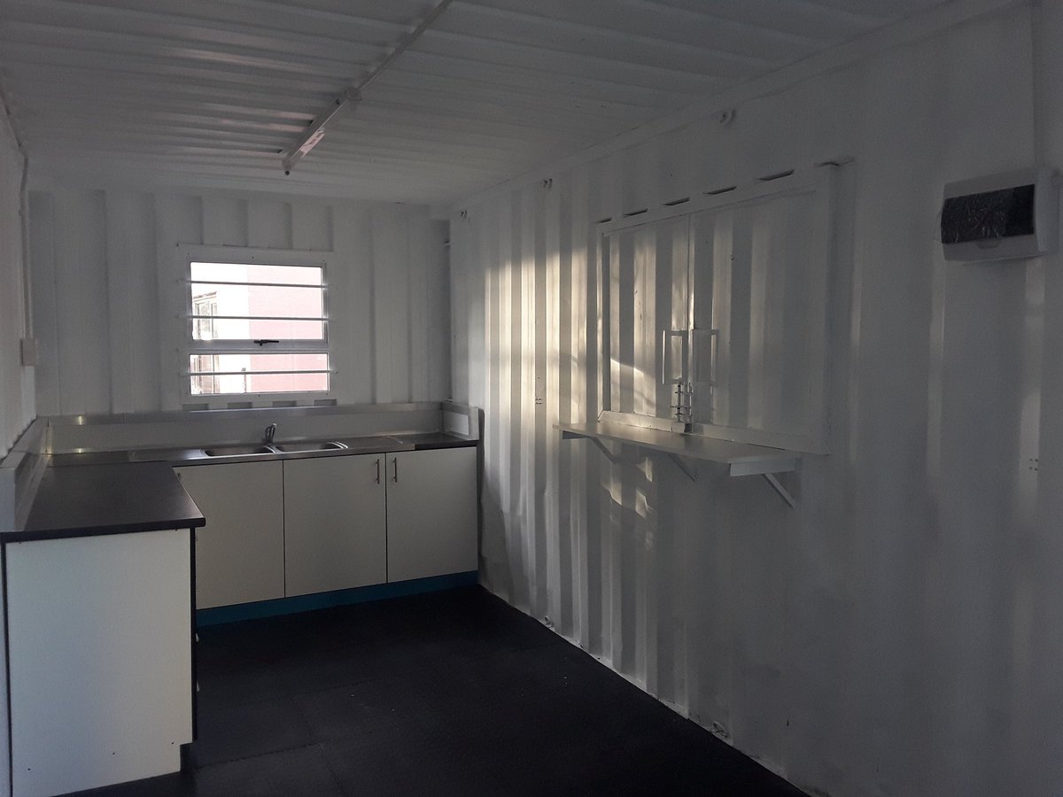 LimaniContainer's tweet photo. A beautiful kitchen for its new owners, a school in Bloemfontein, Free State, funded by the EXP Agency. https://t.co/v5x4U789vS