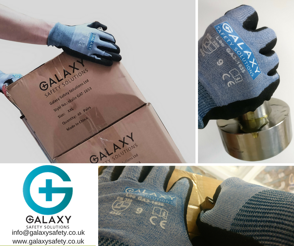 GalaxyIndLtd's tweet photo. Our GA3-1635 features our special Ruby Cut liner, delivering comfort and dexterity. Sandy Nitrile coating offers improved grip in wet and oily conditions. See contact info below. #glxyglvs #ppe #safety https://t.co/YHHE78O2Qf