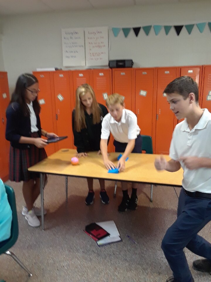 kcmon4's tweet photo. Experimenting with Spheros today in middle school! Thanks to @mradamwelcome for planting the idea in my head! #stpatsstem #stpatsbrainboosters https://t.co/9CcdDnW09T
