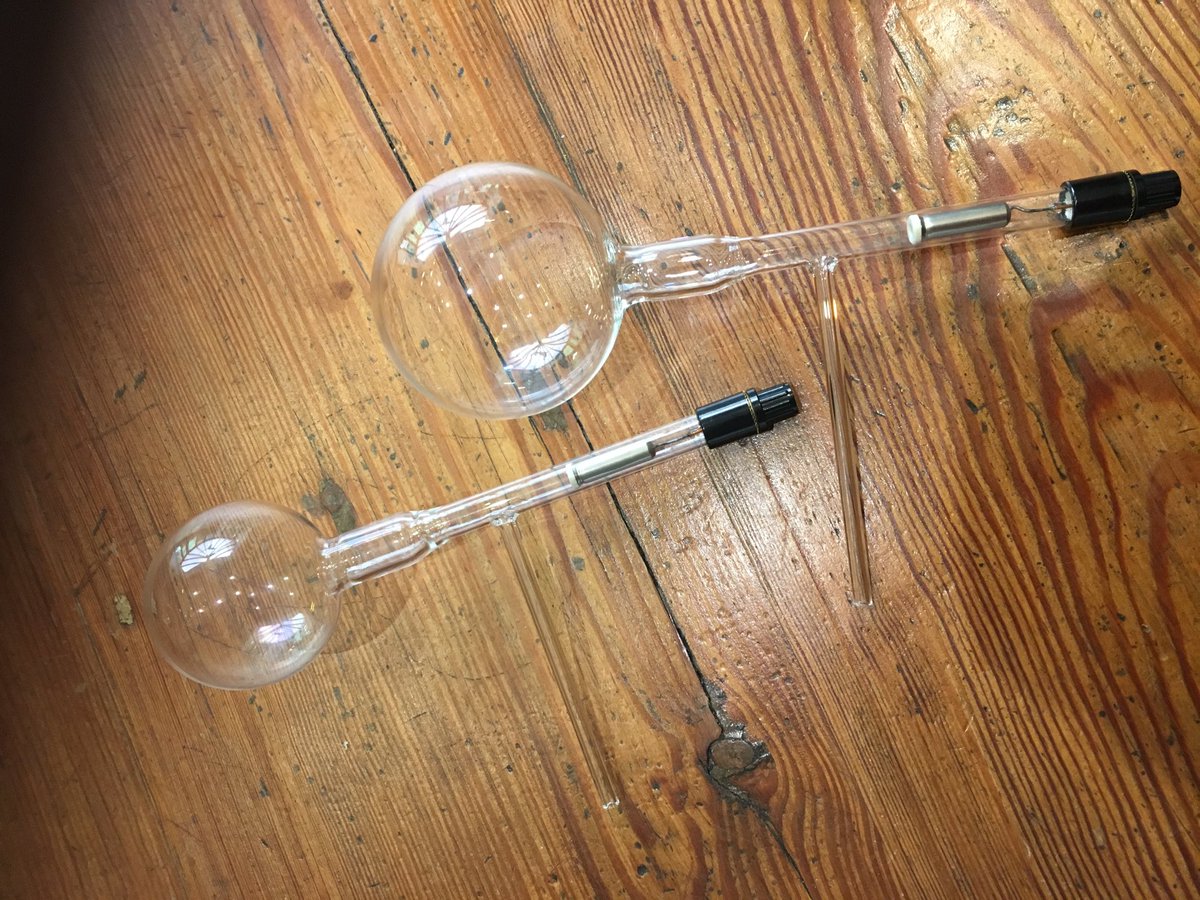 LouMackenzie's tweet photo. Excited to receive these very special custom-built light bulbs from #wearsideglass @NGC_GlassCentre for my project with @SfAMtweets #plasma #archaea #deeptimesisyphus #notabong https://t.co/2dOEAHjQQH