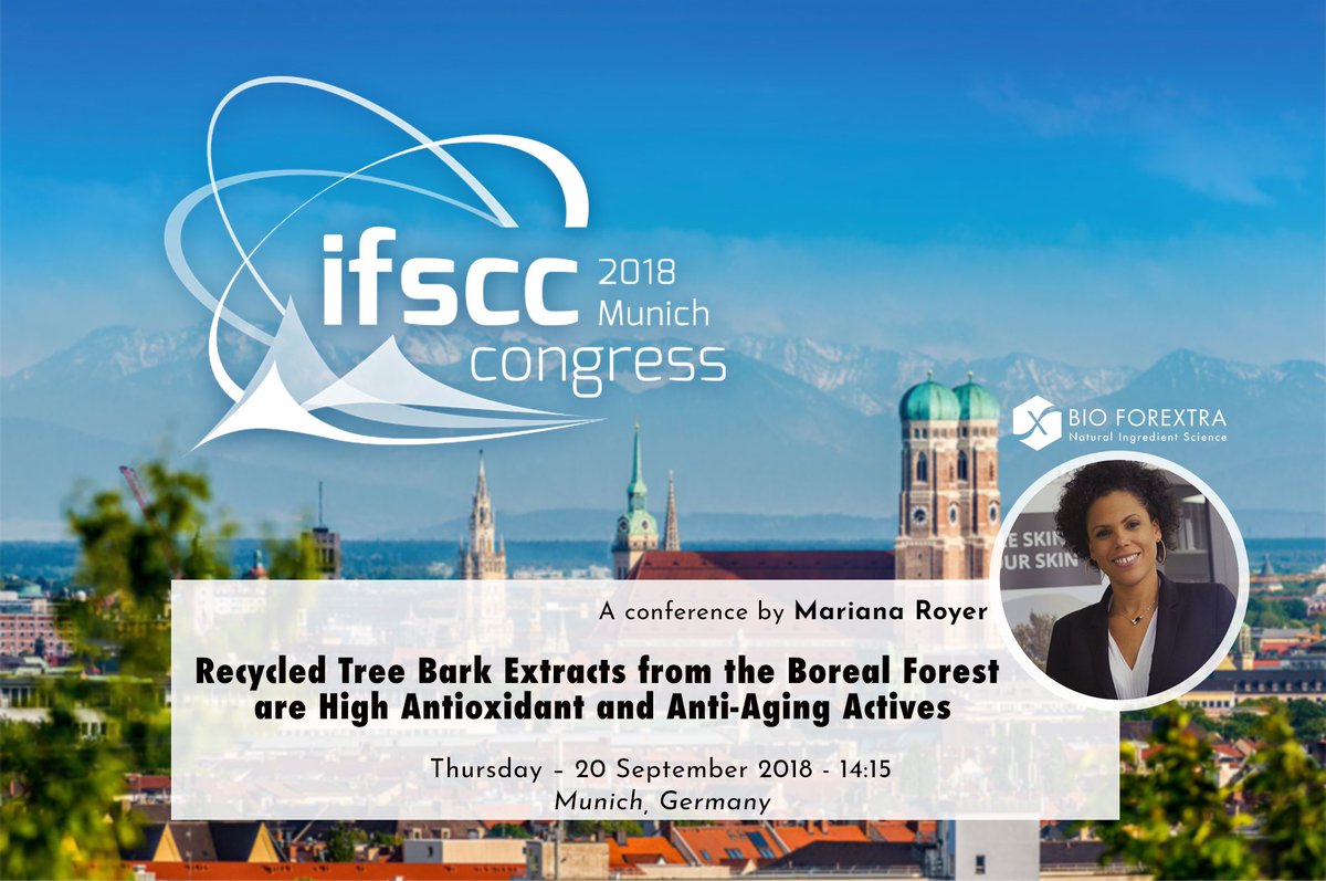 We are pleased to participate in the <a href="/IFSCC_Global/">IFSCC Global</a>.
Mariana will be there to talk about : "Recycled Tree Bark Extracts from the Boreal Forest are High Antioxidant and Anti-Aging Actives". 
(Thursday, 20 September 14:15, Room Ammersee)
Hope to see you there !