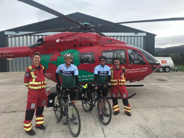 Day 10 of 12: Heading back into the South of Wales, Chris &amp; Rob visited Welshpool <a href="/air_ambulance/">Wales Air Ambulance Charity</a> on the way. Riding 700 miles in aid of  justgiving.com/Chris-Rob-Arou… and <a href="/BloodBikesWales/">Blood Bikes Wales</a> justgiving.com/fundraising/Ch… <a href="/CyberWales/">CyberWales</a> @pumdegtri Give generously folks, the boys are almost home!