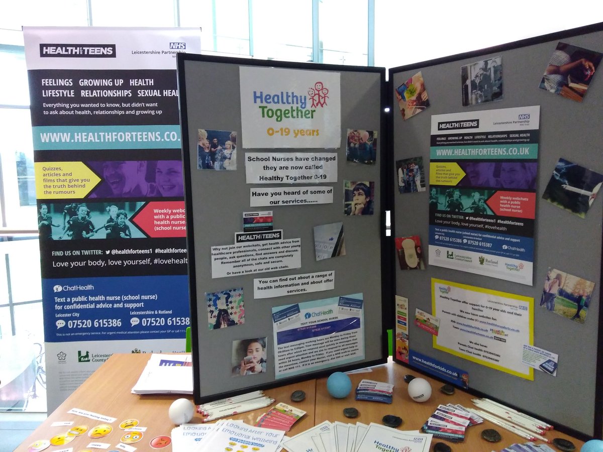 A busy day at #southLeicestercollege advertising our #chathealth service and #healthforteens #0to19service #healthytogether #oadbyandwigston #schoolnurse