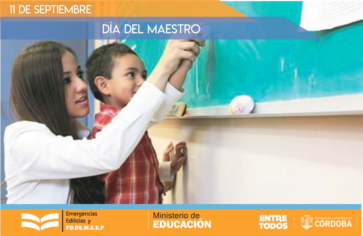 FODEMEEP's tweet photo. #FelizDiaDelMaestro 
Feliz día! 💖A todos los docentes argentinos y especialmente a los de nuestra provincia de Córdoba que demuestran día a día el amor y entrega a esta profesión tan importante y gratificante. https://t.co/5l0VlsprwF