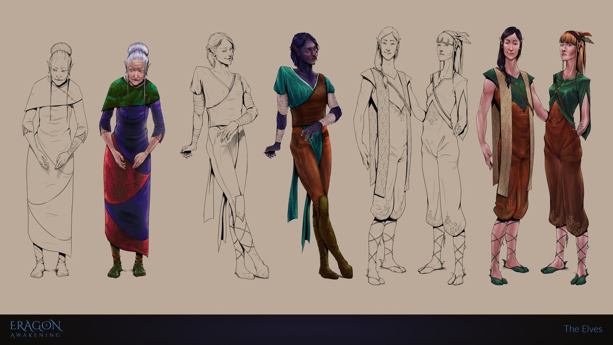 MaxBConceptArt's tweet photo. The Elves
Characters created for my Eragon Awakening project.
#EragonAwakeningProject #eragon #awakening #project #elves #elf #conceptart #illustration #drawing #characterdesign #folk #nature #forest #ellesmera #male #female #woman #man #furry #clothing #design #art #character https://t.co/bzgvJRBuoE