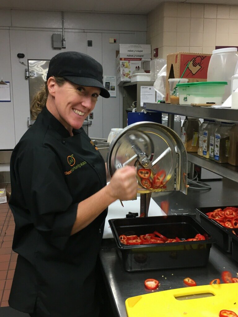 LakerMarket's tweet photo. New fruit and vegetable slicers in the LakerMarketplace kitchens just in time to prep the local Carmen Peppers for #TryItTuesday! @TheGoodAcreMN @PLLakers #prettypeppers https://t.co/Liv5QHLnXz