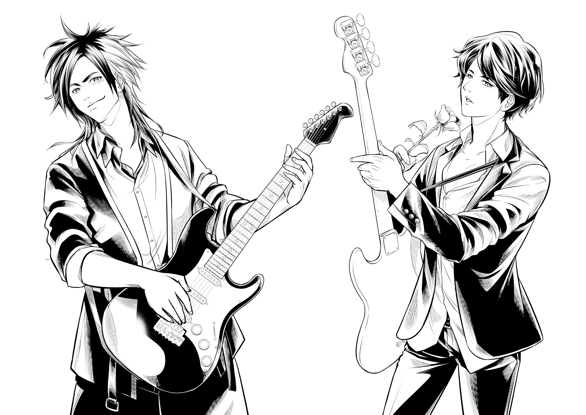 日野入緒ｰ戦慄の魔術師と5帝獣6巻 4月12日発売 アリスナイン エーナイン イケメン イラスト 下手のお二人線画と着彩ver 集合イラストだと沙我様身体隠れてたのでとりあえず投稿 W T Co Ympxqsj1u2 Twitter