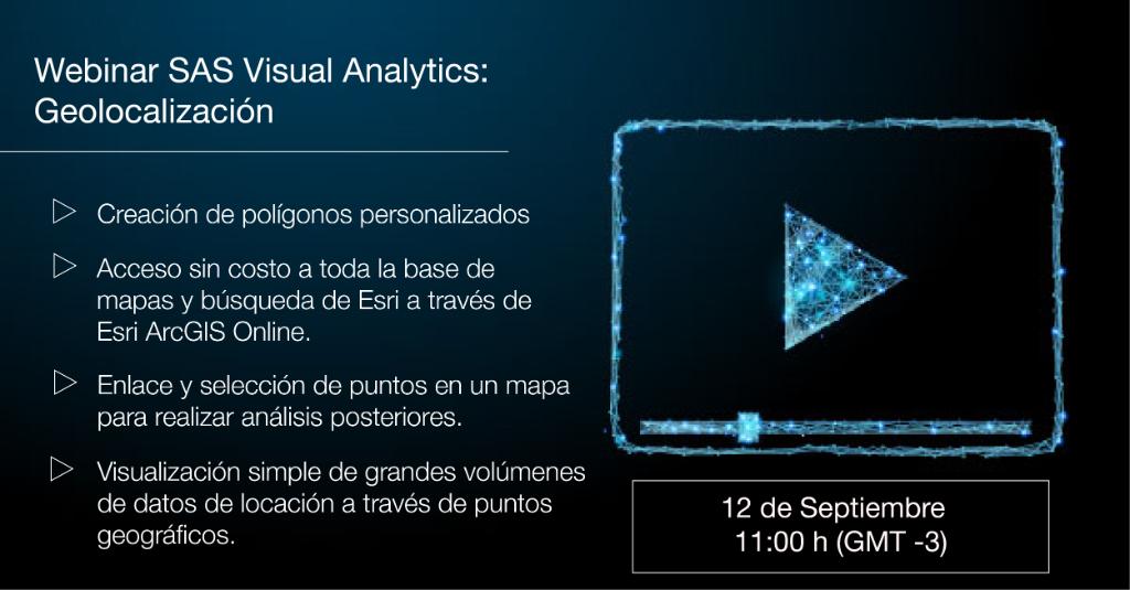 Mañana! No te pierdas nuestro webinar sobre Analytics y Geolocalización. Estos son algunos de los contenidos que vamos a cubrir. Te esperamos! Registrate en este link: 2.sas.com/6014DL7tq