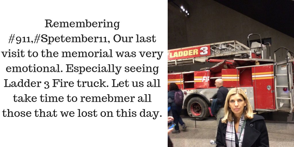 realcliffyates's tweet image. Always emotional to visit the #911 #911memorial. Wow it really hit us when we saw all the fire and police equipment #engine3. Let us all remember those we lost on this day in #September11