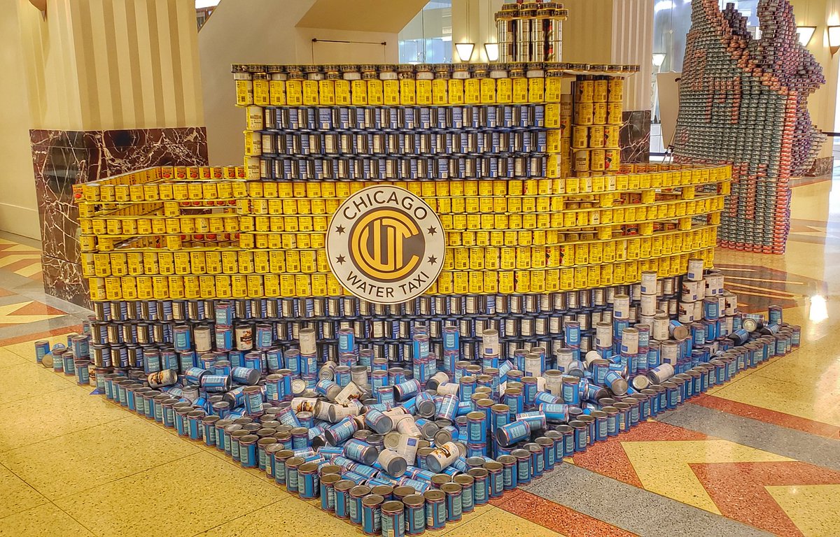 The water taxis provide excellent access in connecting out great city, so it was cool to see a model of our friend's, <a href="/wendellaboats/">Wendella</a>, Chicago Water Taxi built from canned goods in support of the <a href="/FoodDepository/">Chicago’s Food Bank</a>! Come by #TheMart to check it out.
