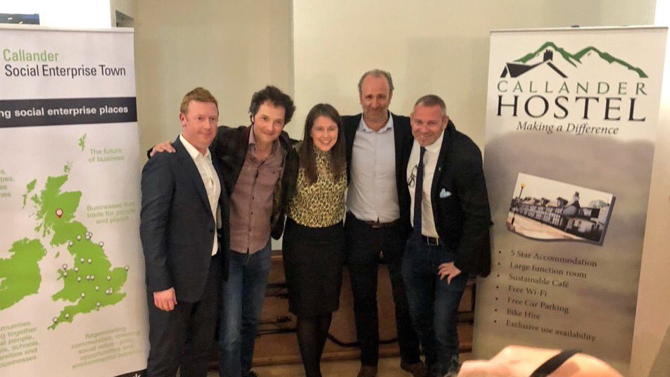 LochLomondCEO's tweet photo. It was a great pleasure to speak alongside @ClydesdAileen @mrchrisaddison @chr15mtn and @peteholbrook to celebrate Callander’s acheivement becoming Scotland’s first #SocialEnterprise town. #socentplace #SEWF2018 delegates from all over the world are learning from Callander’s lead https://t.co/d4nLY1dxgI