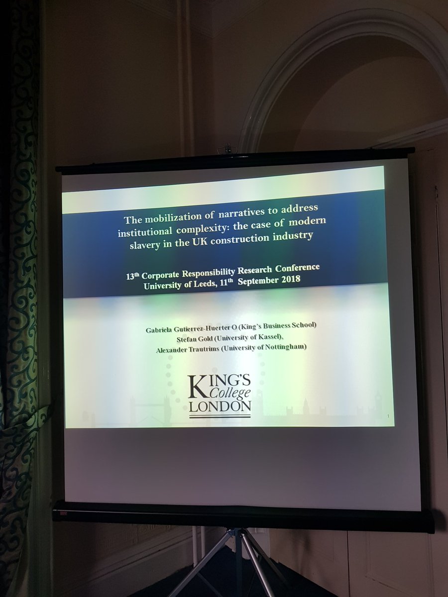 GabGutierrezH's tweet photo. Presented paper with @UnchainedSupply and Stefan Gold on #narratives in the #constructionindustry to address #institutionalcomplexity #crrc2018 @KedgeBS @SRILeeds. Great discussions with @UniversityLeeds scholars researching the topic https://t.co/gcUQXtKx3B