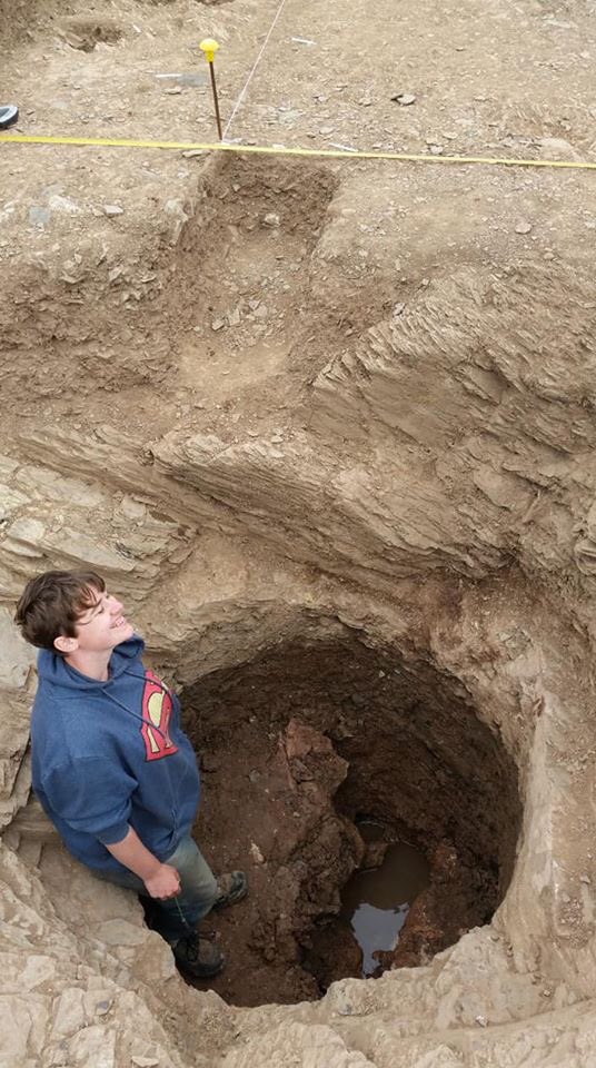 We've hit water! Work on our late Roman well has stopped as we've found the water table. Although we cannot excavate any further, we have used coring equipment to show that the well was at least 3.3m deep.