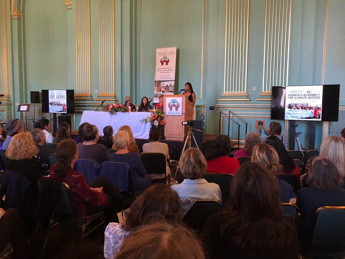 AntoniaJuhasz's tweet image. Nina Gualinga of Sarayaku Ecuador tells Women’s Assembly how her people succeeded in evicting oil companies from their lands and joined other women to do the same in theirs, citing pollution, rapes, illness, and exological harm. #Women4ClimateJustice