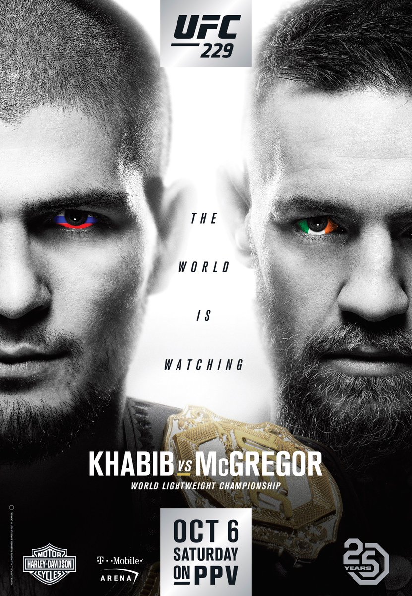 We will be showing the Khabib v. McGregor Fight on October 6th!