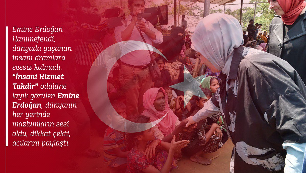Dünya’da yaşanan insani dramlara sessiz kalmayan ve yardım faaliyetleri düzenleyerek, bu konuda duyarlılık oluşturan Sayın Emine Erdoğan, mazlum coğrafyaların umudu olmuştur. #DünyanınVicdanıTürkiye