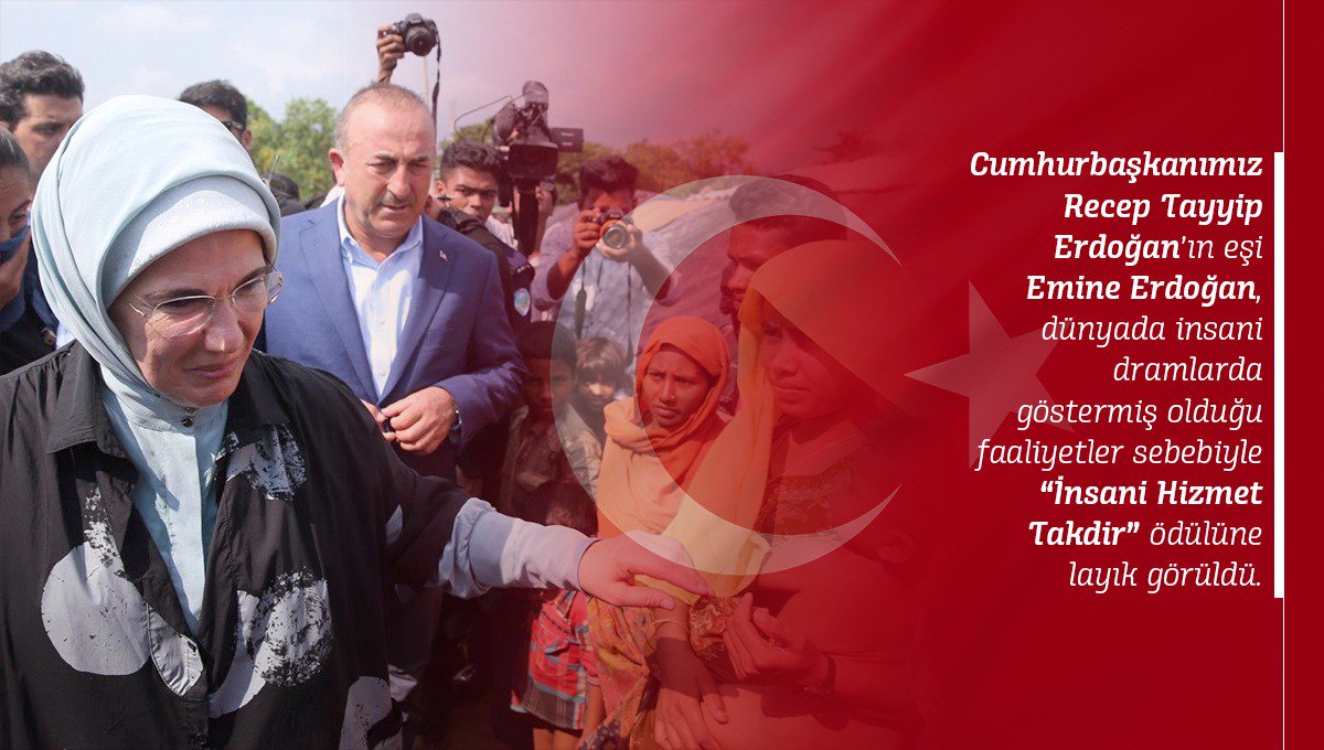 Dünya’da yaşanan insani dramlara sessiz kalmayan ve yardım faaliyetleri düzenleyerek, bu konuda duyarlılık oluşturan Sayın Emine Erdoğan, mazlum coğrafyaların umudu olmuştur. #DünyanınVicdanıTürkiye
