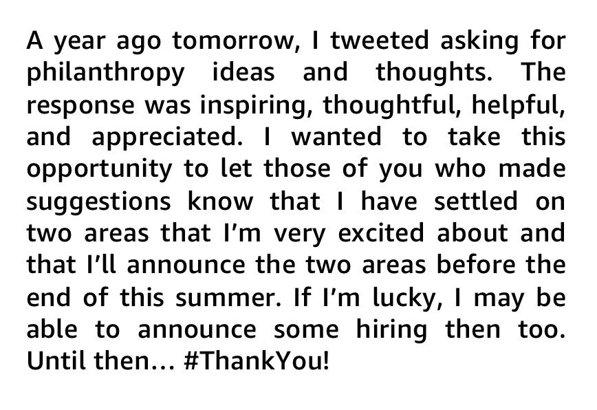 Dear <a href="/JeffBezos/">Jeff Bezos</a> &amp; @MackenzieBezos :) what if 60% of money <a href="/amazon/">Amazon</a> spent on a #marketing campaign for @amazonsmile went to nonprofits working on the two areas you are excited about, #Imagine if 60% of the money you spent #advertising impacted causes you care about! Pleasecontactme