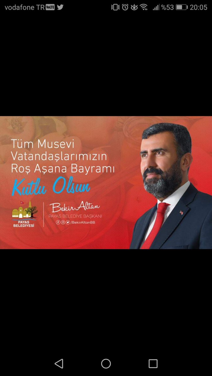 Payas belediye başkanı Bekir Altan in mesajı.